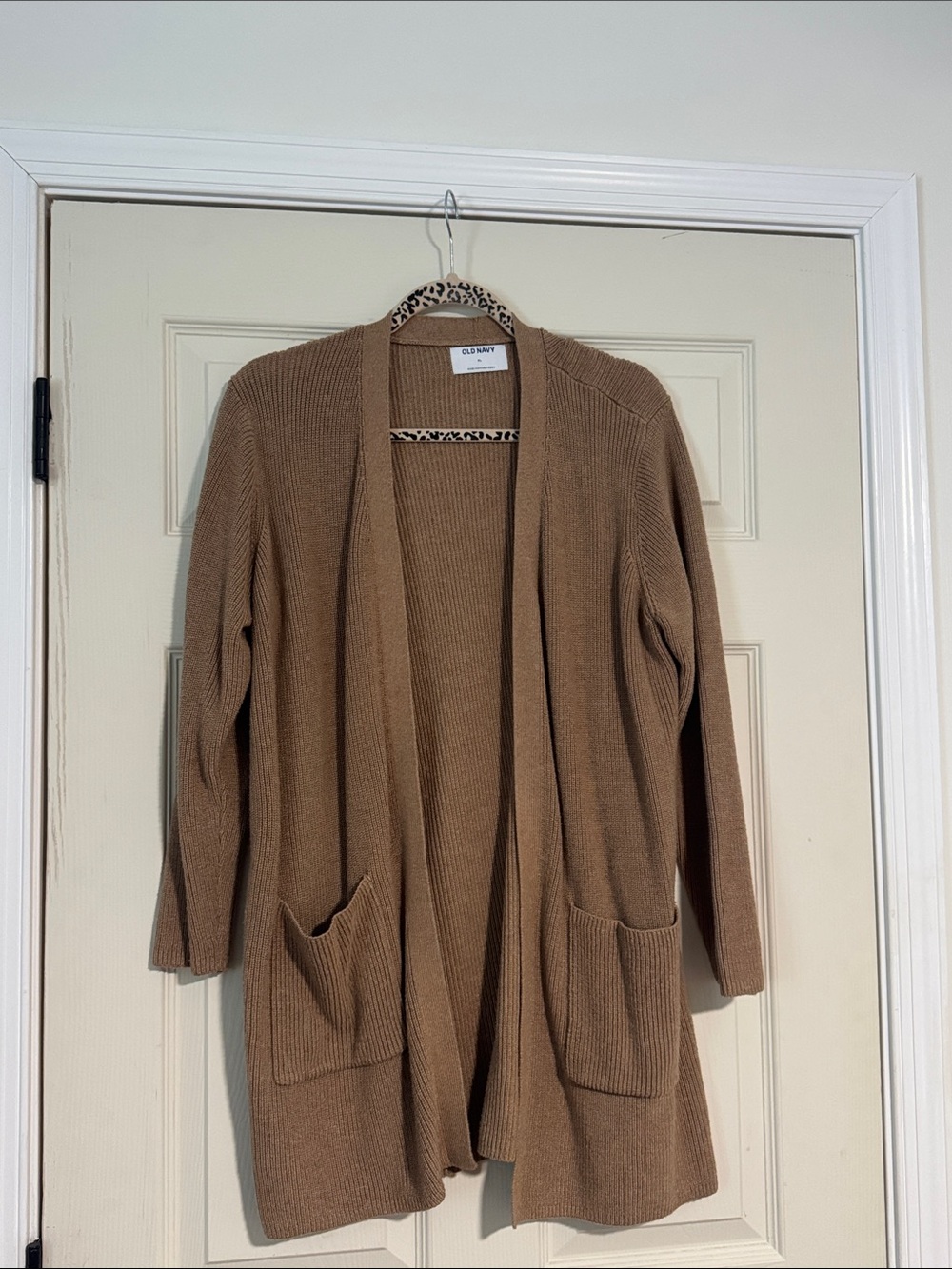 Old Navy Women's Camel Open-Front Pocket Cardigan